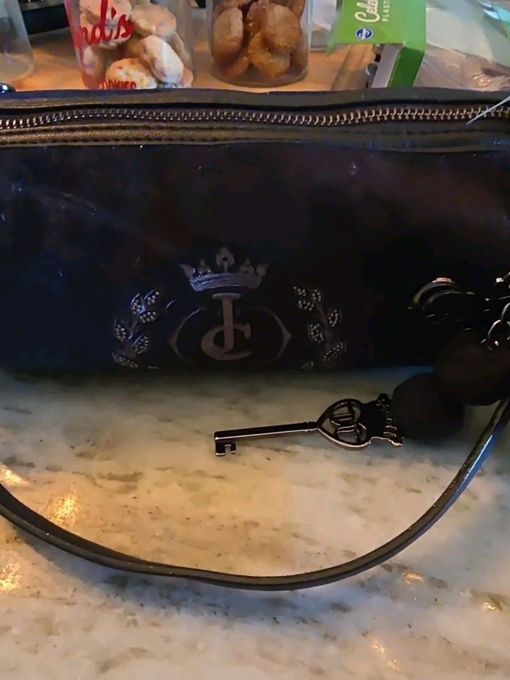 Juicy Couture ROYAL Black Crossbody Bag with Key Charm